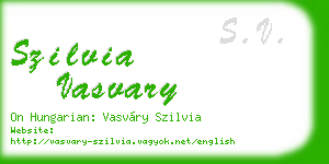 szilvia vasvary business card